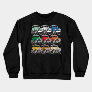 A Rainbow of Awesomeness (Stacked FJ40s) Crewneck Sweatshirt